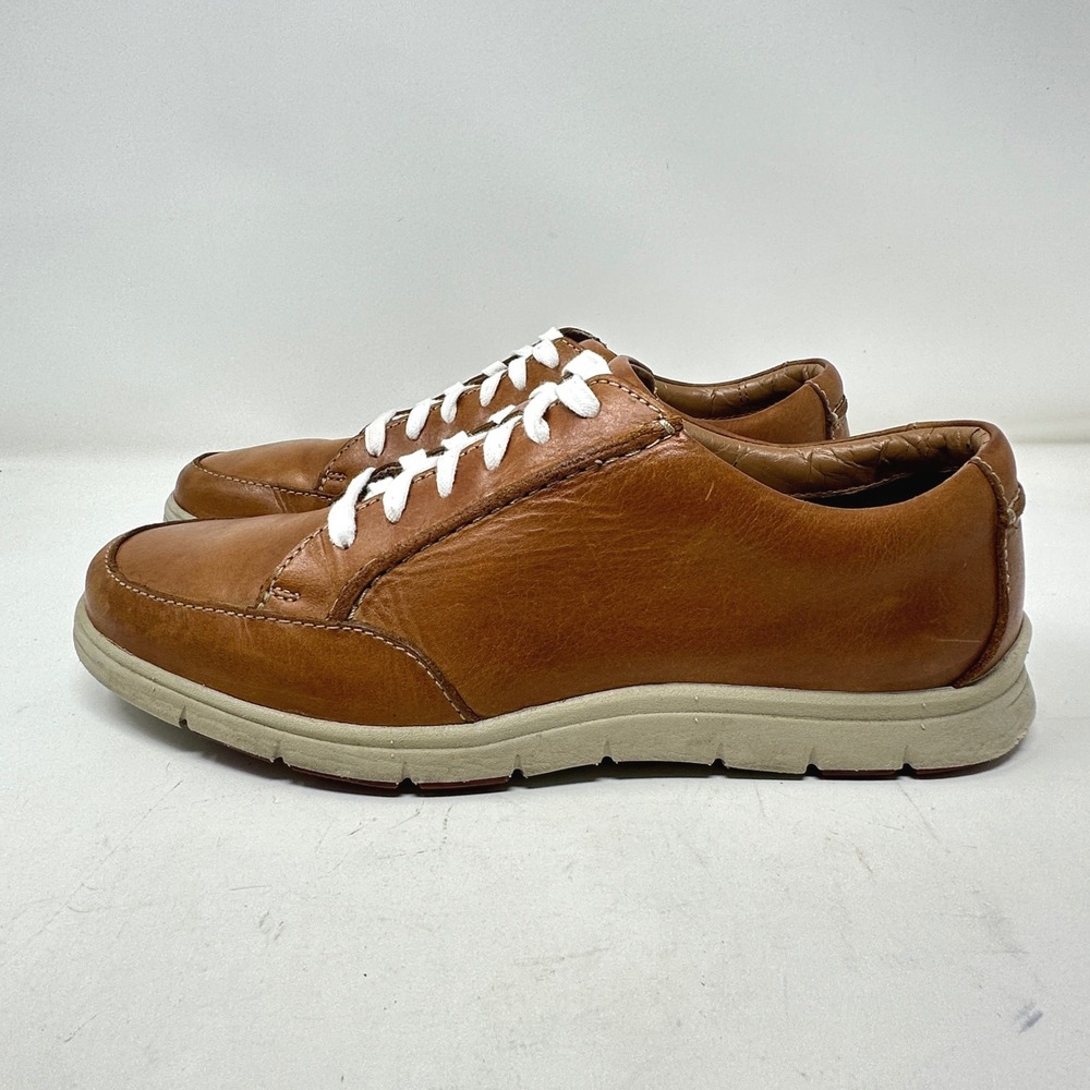 Clarks Men Shoes 11M Tan Leather Sneakers Classic Casual Comfort Preppy Dad